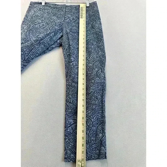 J JILL Women’s Size 8 Petite Blue Paisley Prints Cotton Straight Leg Ankle Pants - Picture 6 of 9